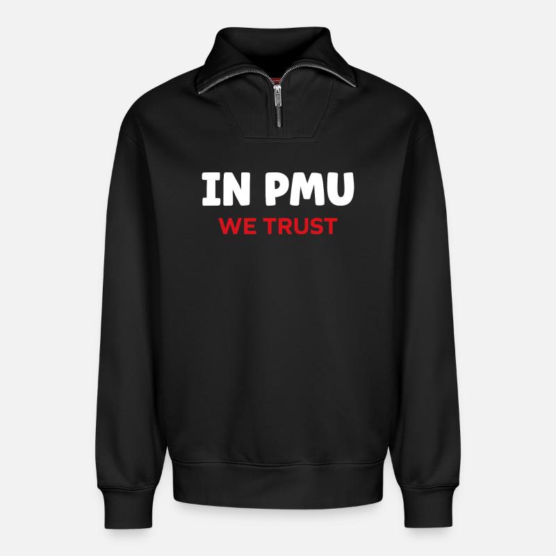 Pmu - Relaxed Unisex Organic Half Zip Sweatshirt – von SPREAD - Schwarz