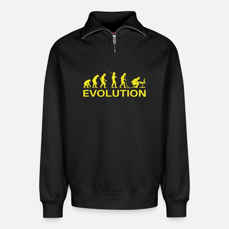 Evolution Gamer | Computer Freak Geek PC - Relaxed Unisex Organic Half Zip Sweatshirt – von SPREAD - Schwarz