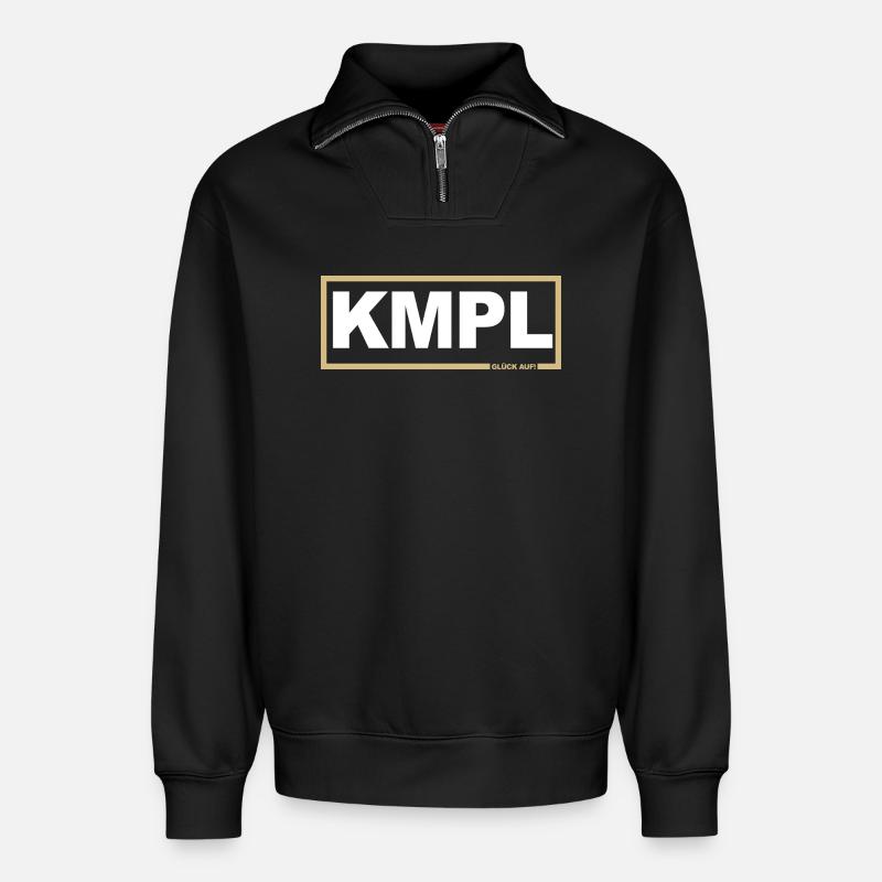 KMPL - Kumpel gold - Relaxed Unisex Organic Half Zip Sweatshirt – von SPREAD - Schwarz