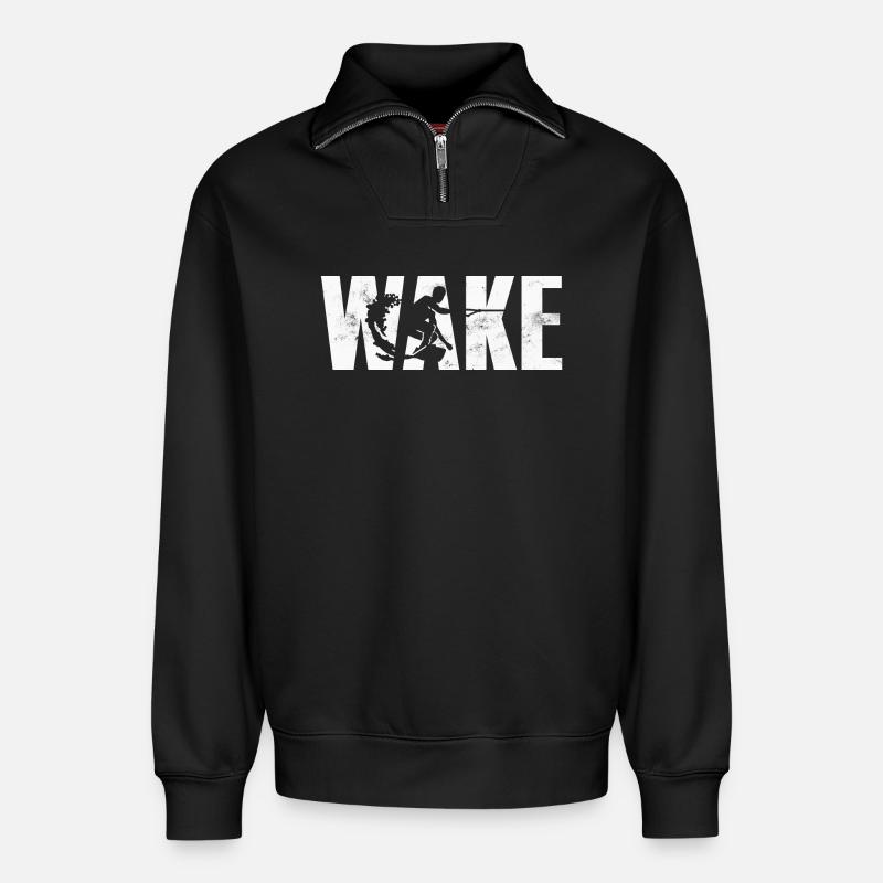 Wakeboard Wakeboarden - Relaxed Unisex Organic Half Zip Sweatshirt – von SPREAD - Schwarz