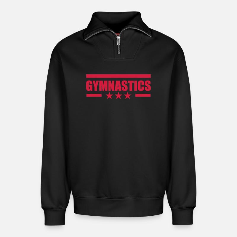 Gymnastics - Relaxed Unisex Organic Half Zip Sweatshirt – von SPREAD - Schwarz