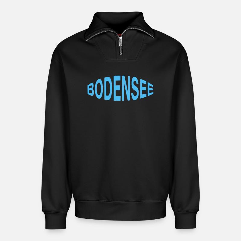 BODENSEE - Relaxed Unisex Organic Half Zip Sweatshirt – von SPREAD - Schwarz