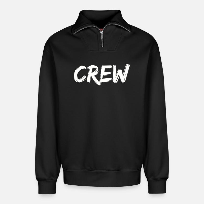 crew - Relaxed Unisex Organic Half Zip Sweatshirt – von SPREAD - Schwarz