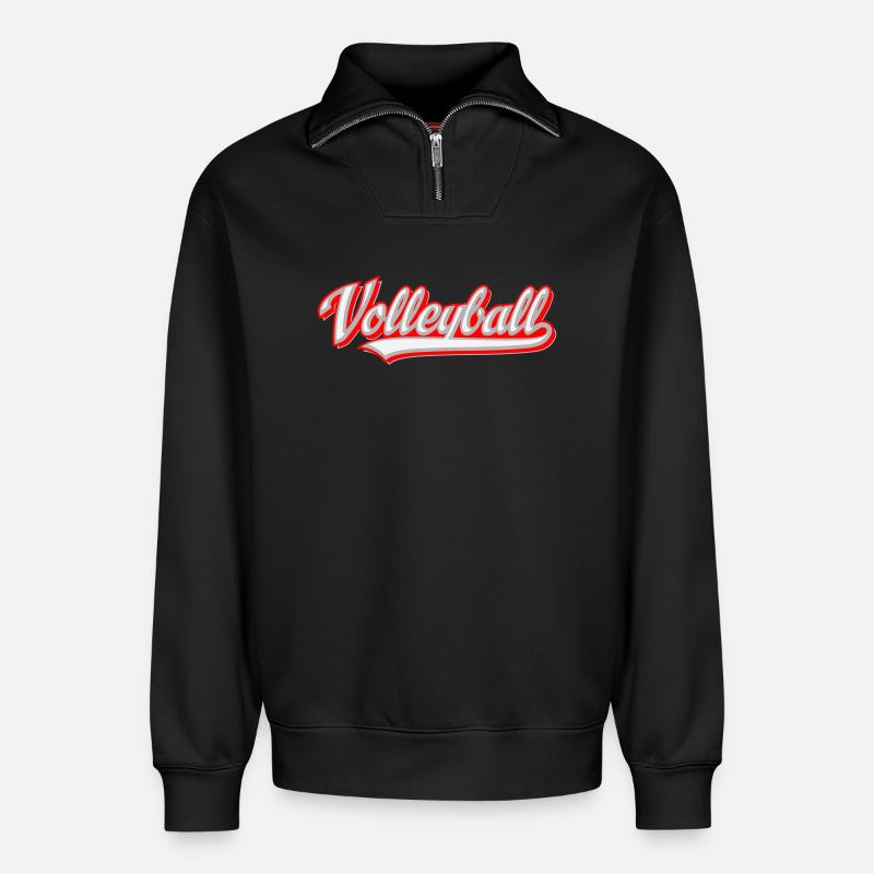 Volleyball - Relaxed Unisex Organic Half Zip Sweatshirt – von SPREAD - Schwarz