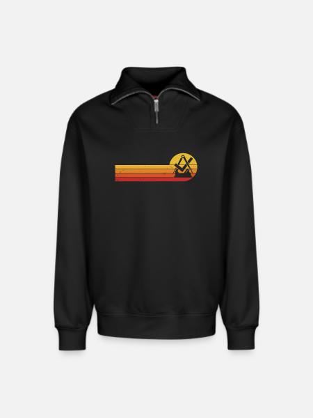 Carpenter Carpenter Guild Sign Craft Guild - Relaxed Unisex Organic Half Zip Sweatshirt – by SPREAD - black