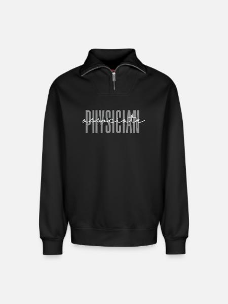 Physician Associate PA Student Grade Future  - Relaxed Unisex Organic Half Zip Sweatshirt – by SPREAD - black