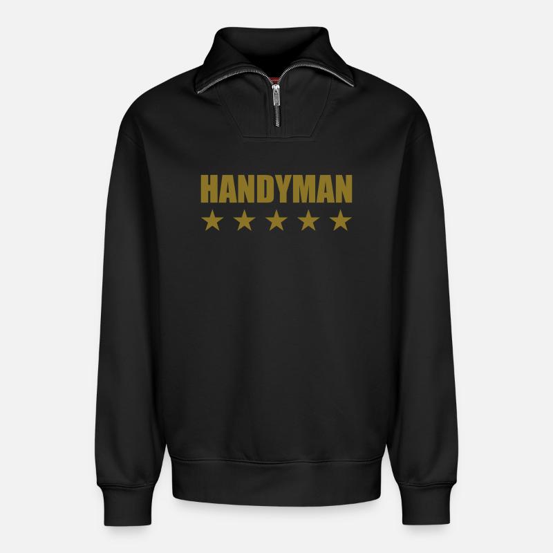 Heimwerker - Relaxed Unisex Organic Half Zip Sweatshirt – von SPREAD - Schwarz