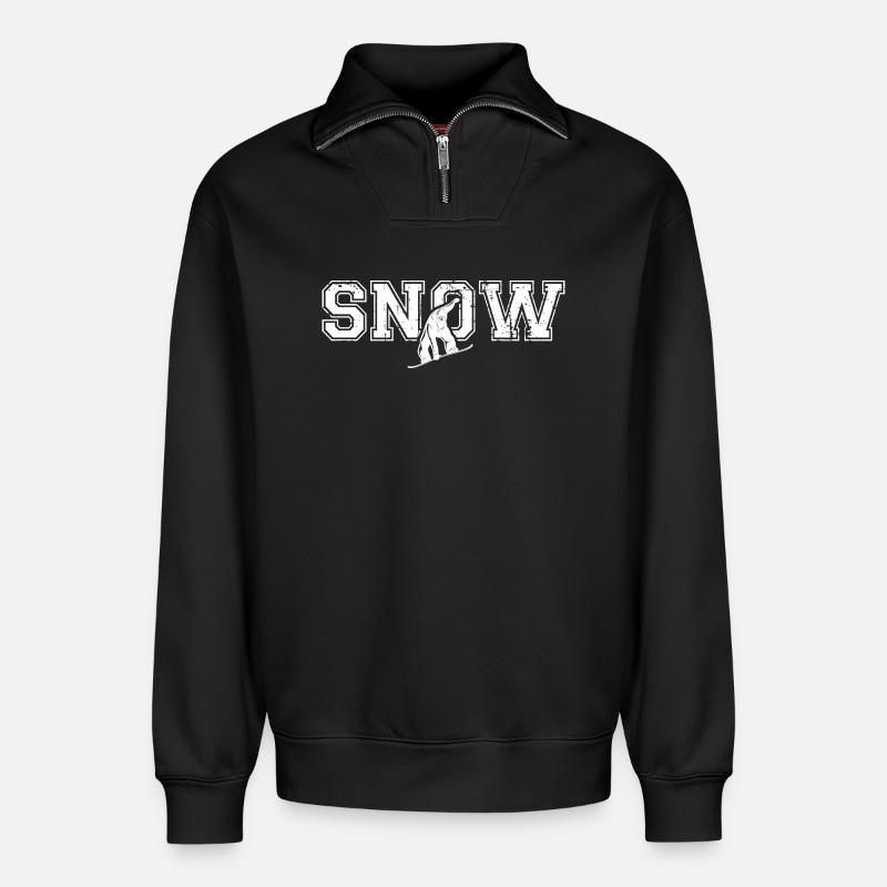 Snowboard Snow Snowboarding - Relaxed Unisex Organic Half Zip Sweatshirt – von SPREAD - Schwarz