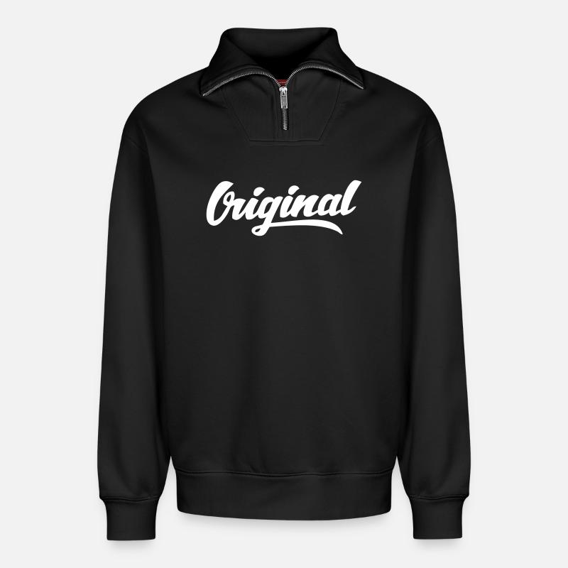 Original - Relaxed Unisex Organic Half Zip Sweatshirt – von SPREAD - Schwarz