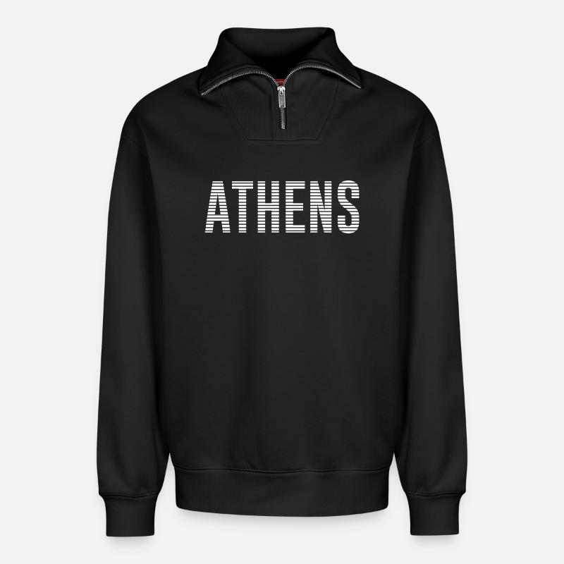 Athens - Relaxed Unisex Organic Half Zip Sweatshirt – von SPREAD - Schwarz