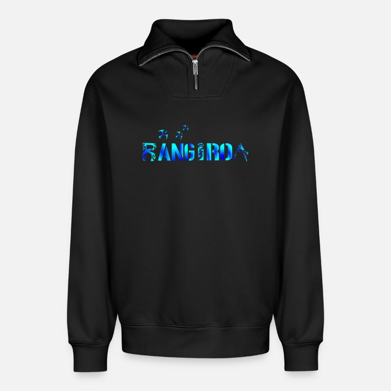 RANGIROA - Relaxed Unisex Organic Half Zip Sweatshirt – von SPREAD - Schwarz