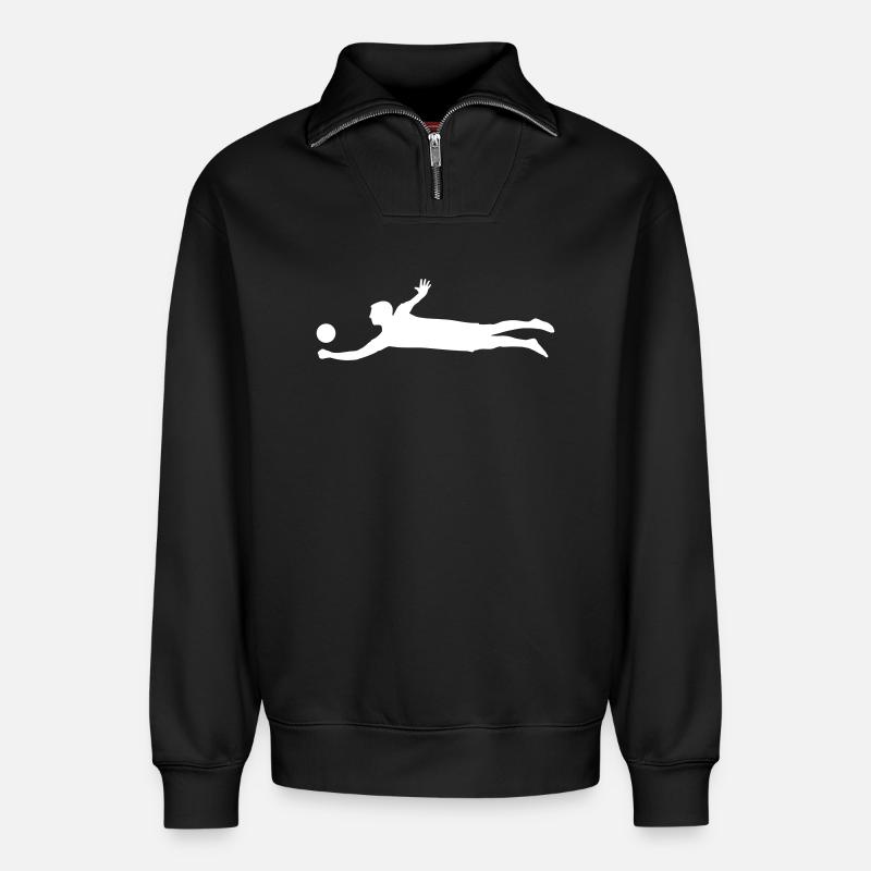 Beach-volley - Sweat unisexe décontracté en coton biologique à demi-zip – de SPREAD - noir