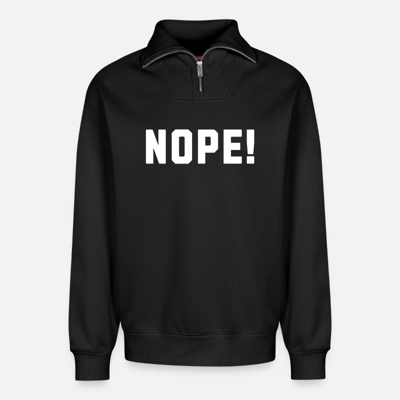 Nein! - Relaxed Unisex Organic Half Zip Sweatshirt – von SPREAD - Schwarz