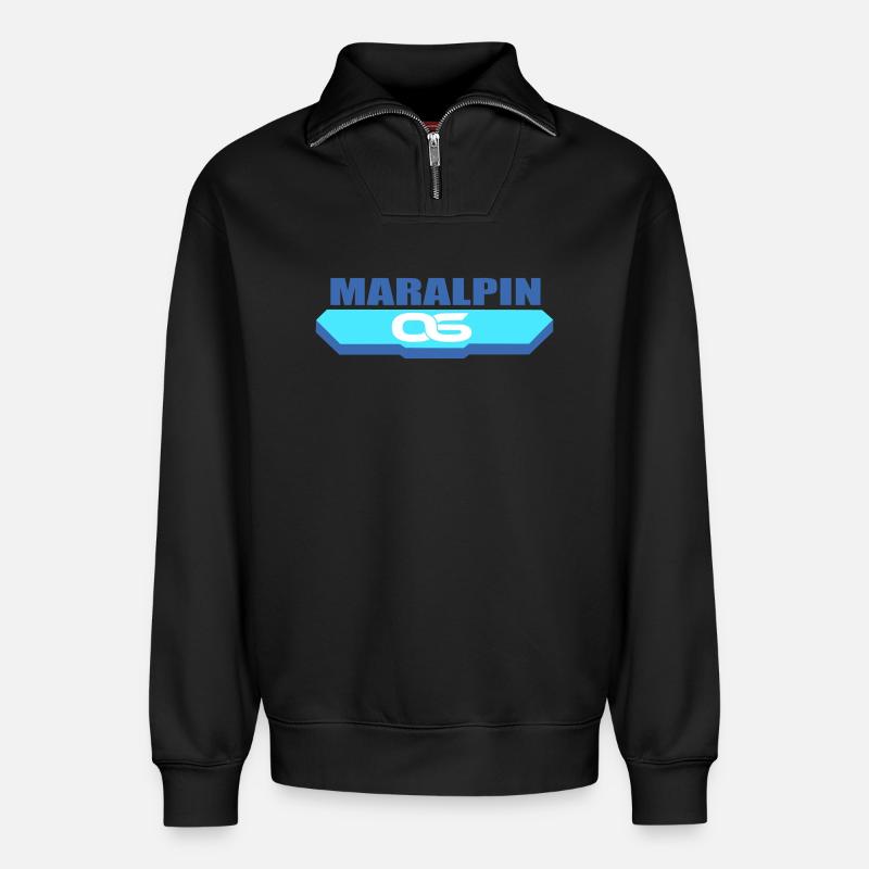 Maralpin-Logo - Relaxed Unisex Organic Half Zip Sweatshirt – von SPREAD - Schwarz