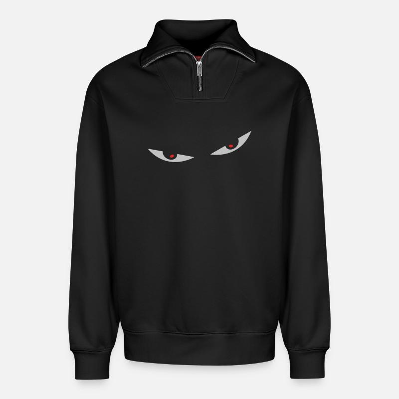 comic eyes augen - Relaxed Unisex Organic Half Zip Sweatshirt – von SPREAD - Schwarz