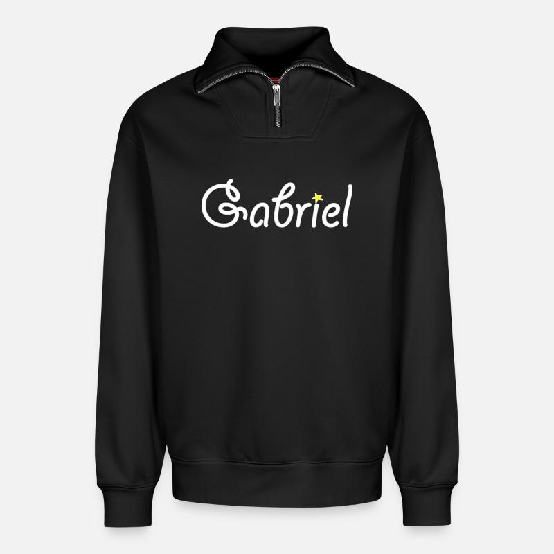 Gabriel - Sweat unisexe décontracté en coton biologique à demi-zip – de SPREAD - noir