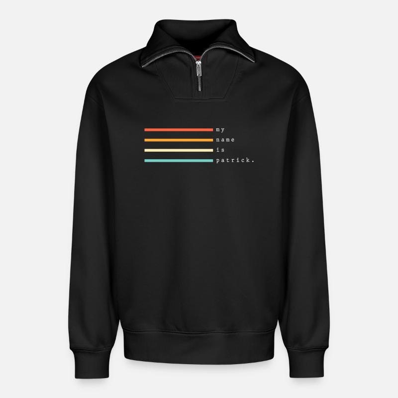 Mein Name ist Patrick - Relaxed Unisex Organic Half Zip Sweatshirt – von SPREAD - Schwarz