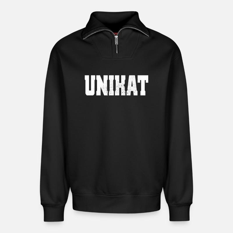 Unikat Einzigartig Individuell Selbstwert Unique - Relaxed Unisex Organic Half Zip Sweatshirt – von SPREAD - Schwarz