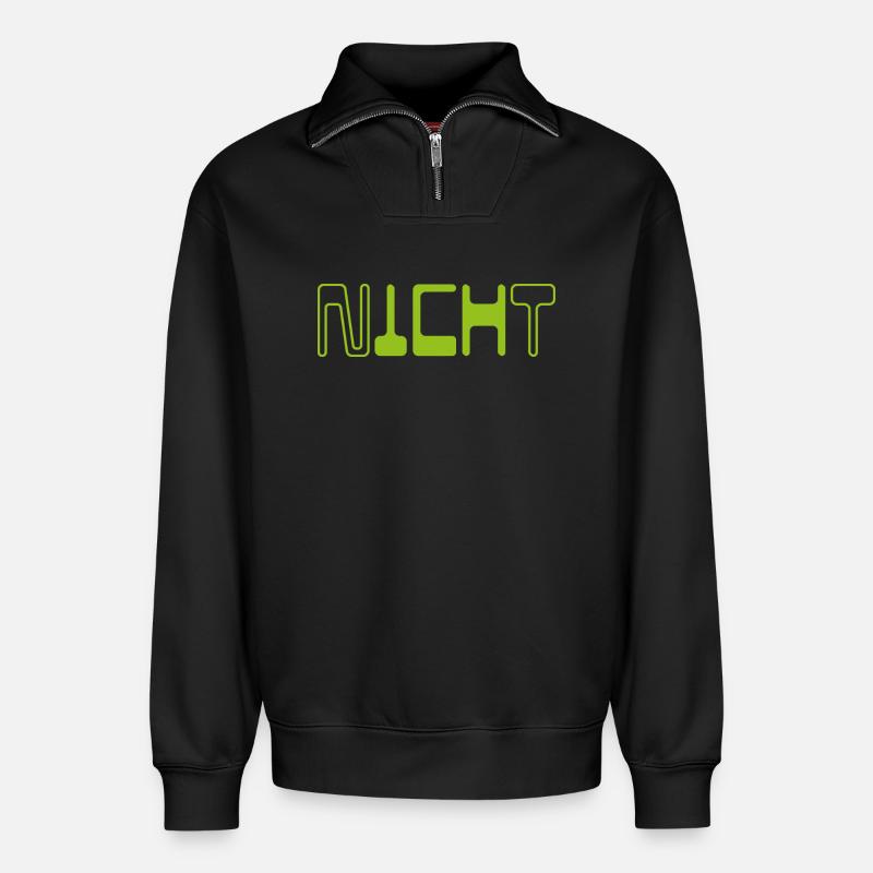 Nicht ICH - ICH Nicht  - Relaxed Unisex Organic Half Zip Sweatshirt – von SPREAD - Schwarz