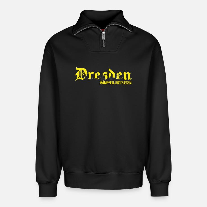 Dresden - Relaxed Unisex Organic Half Zip Sweatshirt – von SPREAD - Schwarz