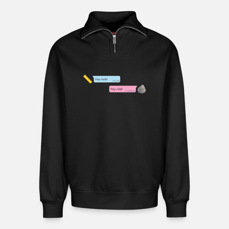 Rock & Rule - Relaxed Unisex Organic Half Zip Sweatshirt – von SPREAD - Schwarz