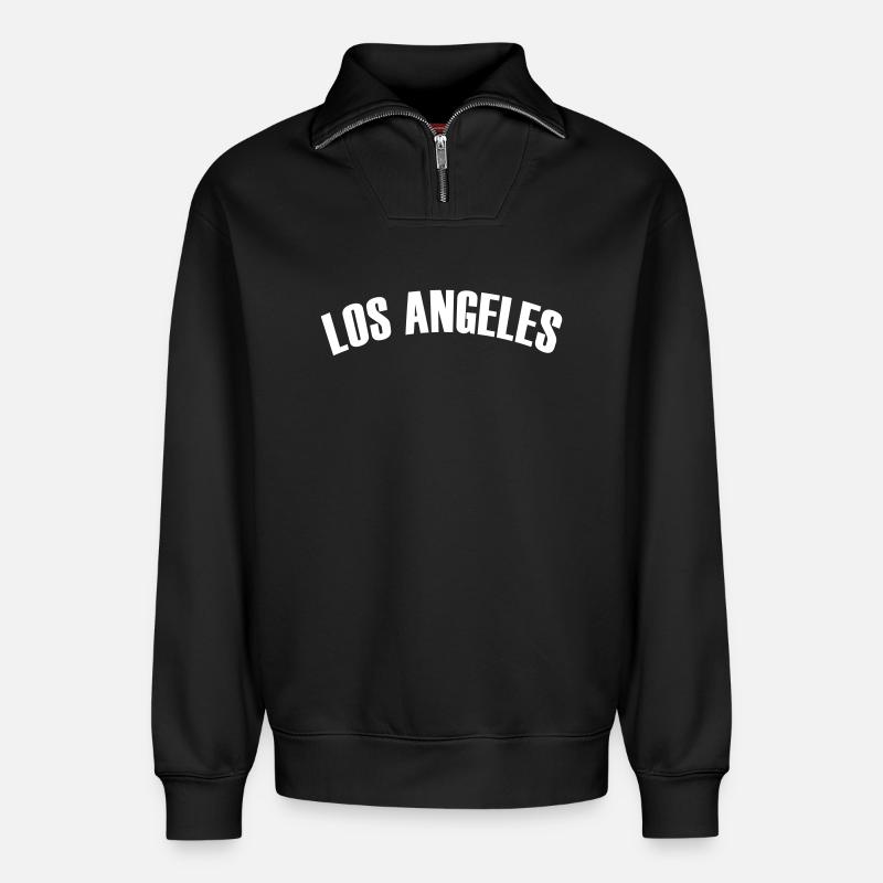 Chemise Los Angeles - Sweat unisexe décontracté en coton biologique à demi-zip – de SPREAD - noir