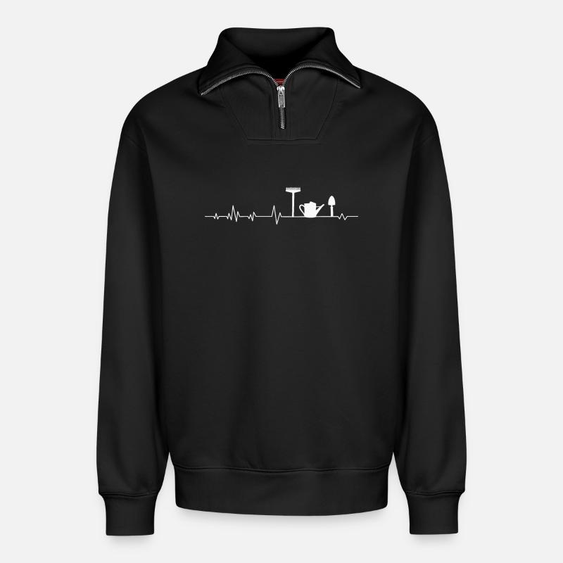 Garten Gärtner Gärtnerin - Relaxed Unisex Organic Half Zip Sweatshirt – von SPREAD - Schwarz