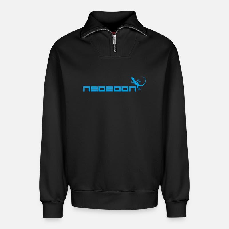 neozoon cyan - Relaxed Unisex Organic Half Zip Sweatshirt – von SPREAD - Schwarz