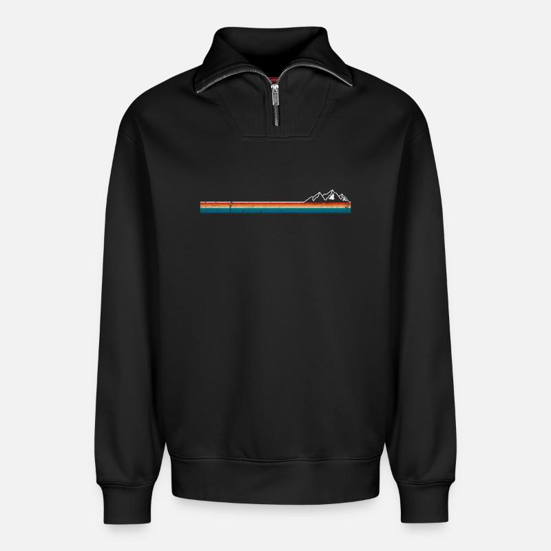 Warten auf Designeingabe - Relaxed Unisex Organic Half Zip Sweatshirt – von SPREAD - Schwarz