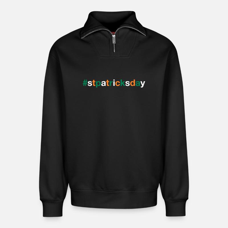 ST PATRICKS DAY - Relaxed Unisex Organic Half Zip Sweatshirt – von SPREAD - Schwarz