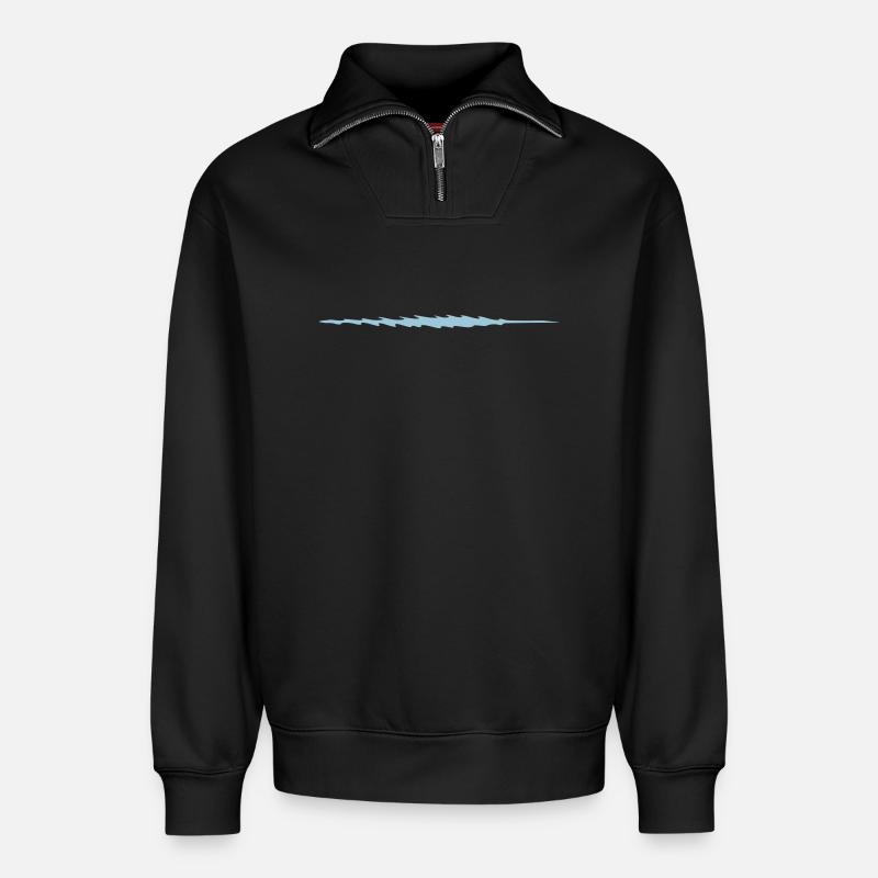 Harpon - Dash - Bande - Lance - Sweat unisexe décontracté en coton biologique à demi-zip – de SPREAD - noir