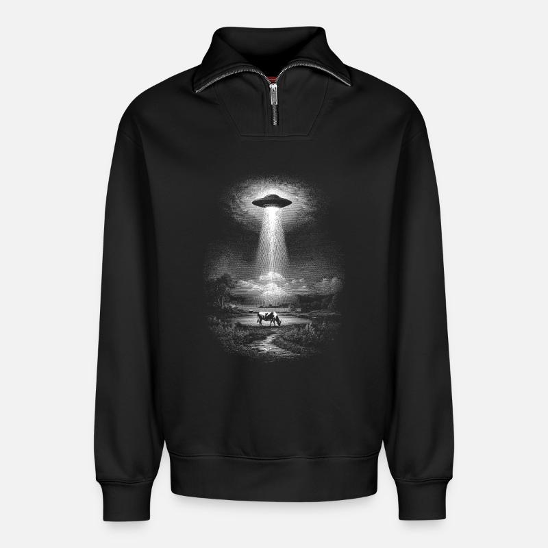 UAP - Relaxed Unisex Organic Half Zip Sweatshirt – von SPREAD - Schwarz