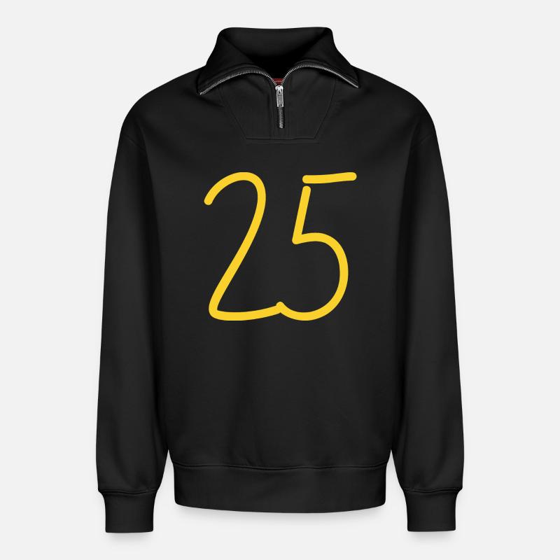 25 - Relaxed Unisex Organic Half Zip Sweatshirt – von SPREAD - Schwarz