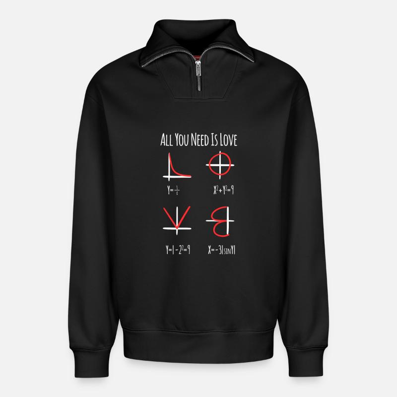 Mathe Nerd Lehrer - Relaxed Unisex Organic Half Zip Sweatshirt – von SPREAD - Schwarz