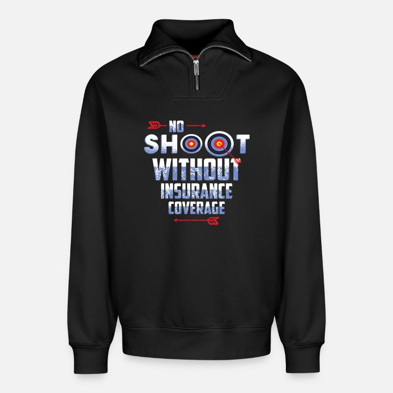 Archer - Sweat unisexe décontracté en coton biologique à demi-zip – de SPREAD - noir