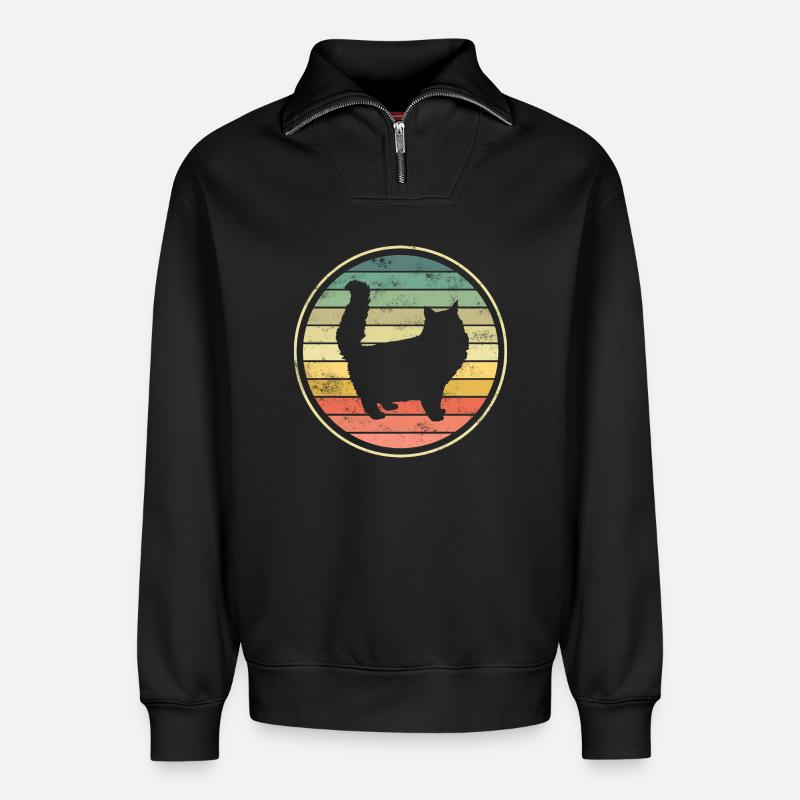 Cat Cats - Relaxed Unisex Organic Half Zip Sweatshirt – by SPREAD - black