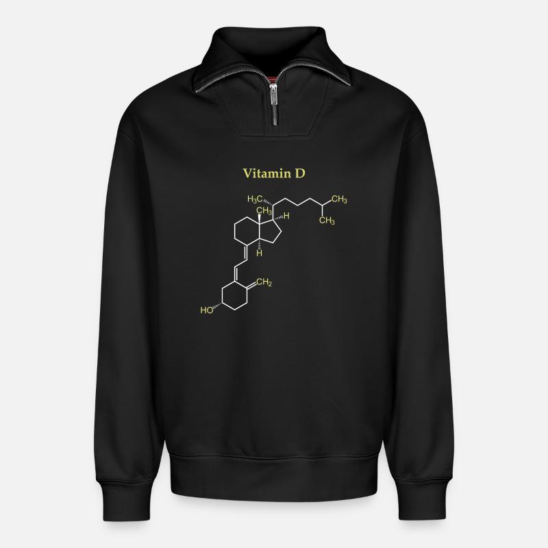Structure Vitamine D - Sweat unisexe décontracté en coton biologique à demi-zip – de SPREAD - noir