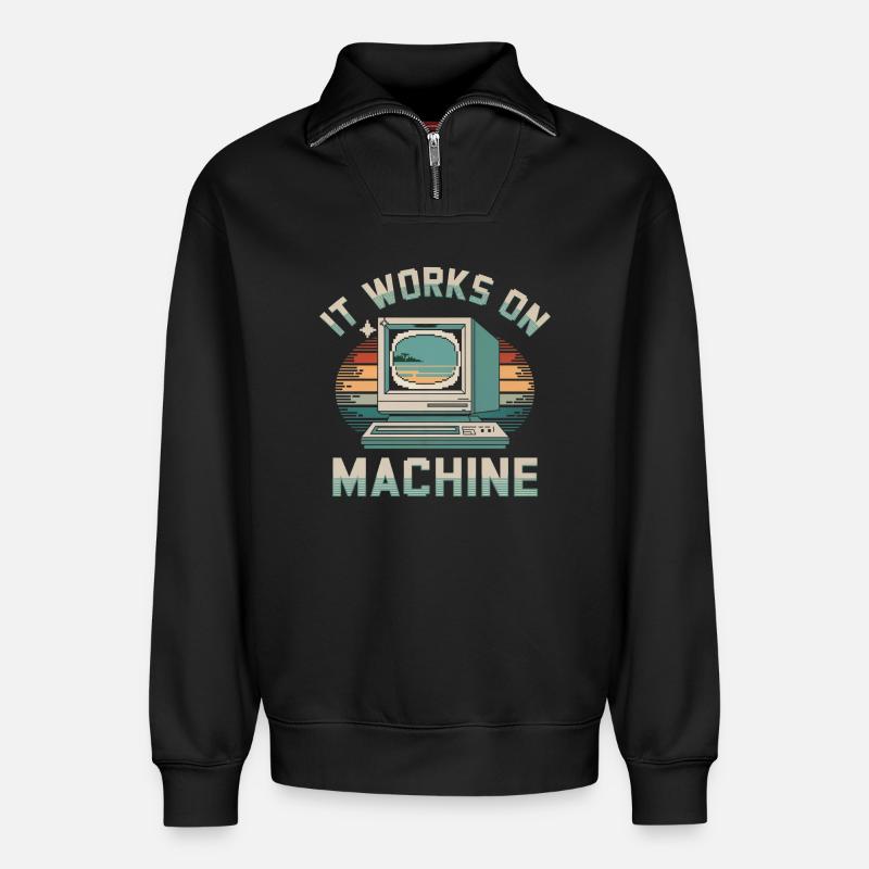 Programmer Humor - Relaxed Unisex Organic Half Zip Sweatshirt – by SPREAD - black