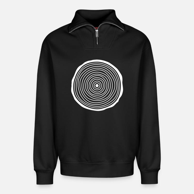 Tree Slice - Relaxed Unisex Organic Half Zip Sweatshirt – by SPREAD - black