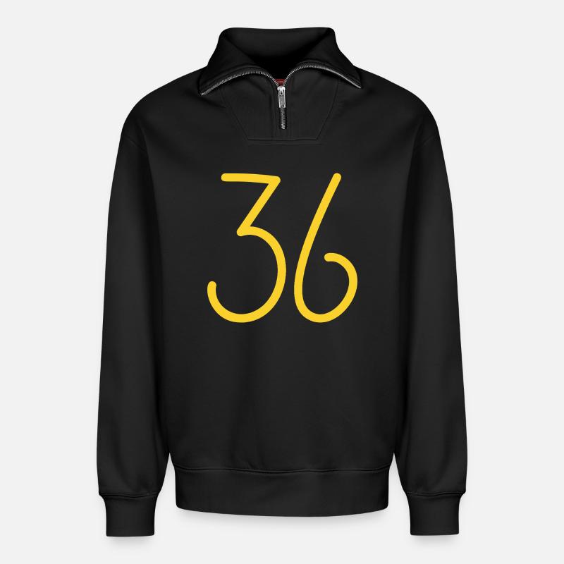 36 - Relaxed Unisex Organic Half Zip Sweatshirt – von SPREAD - Schwarz