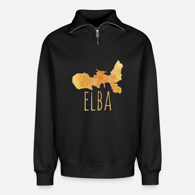 Elba - Relaxed Unisex Organic Half Zip Sweatshirt – von SPREAD - Schwarz