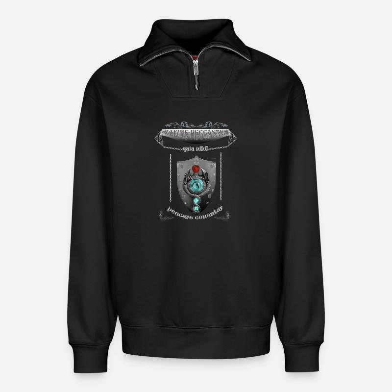 maxime peccantes - Relaxed Unisex Organic Half Zip Sweatshirt – von SPREAD - Schwarz