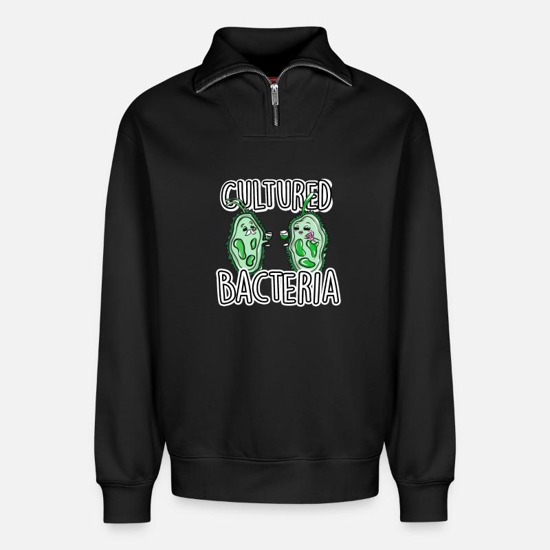 science - Relaxed Unisex Organic Half Zip Sweatshirt – by SPREAD - black