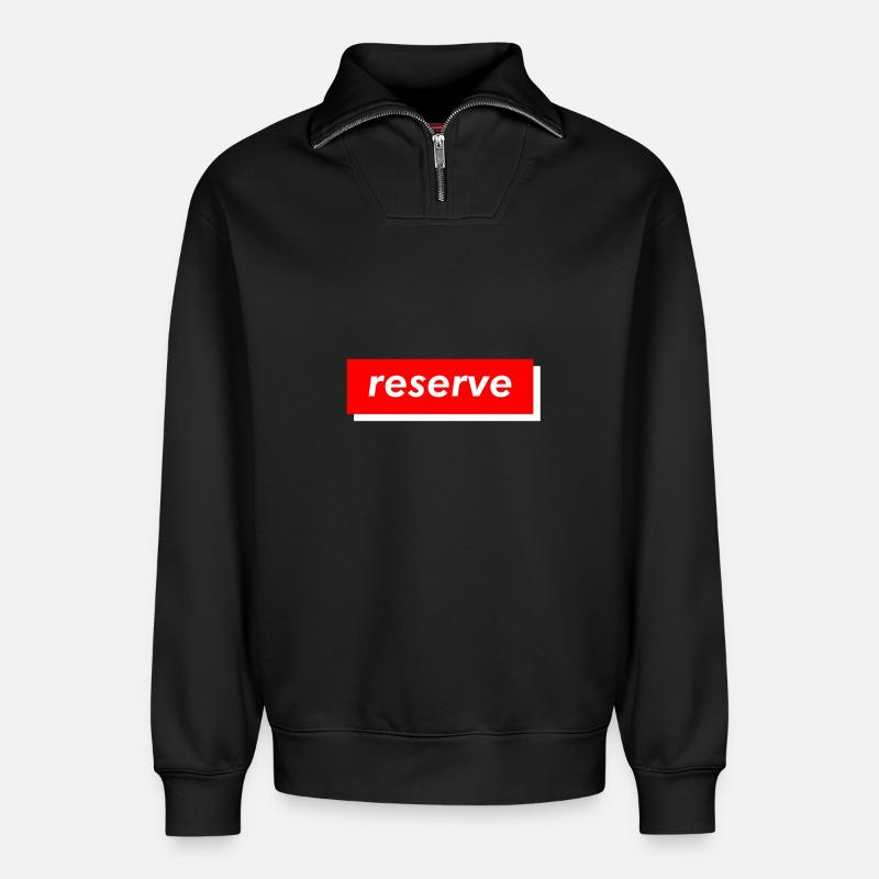 reserve - Relaxed Unisex Organic Half Zip Sweatshirt – von SPREAD - Schwarz
