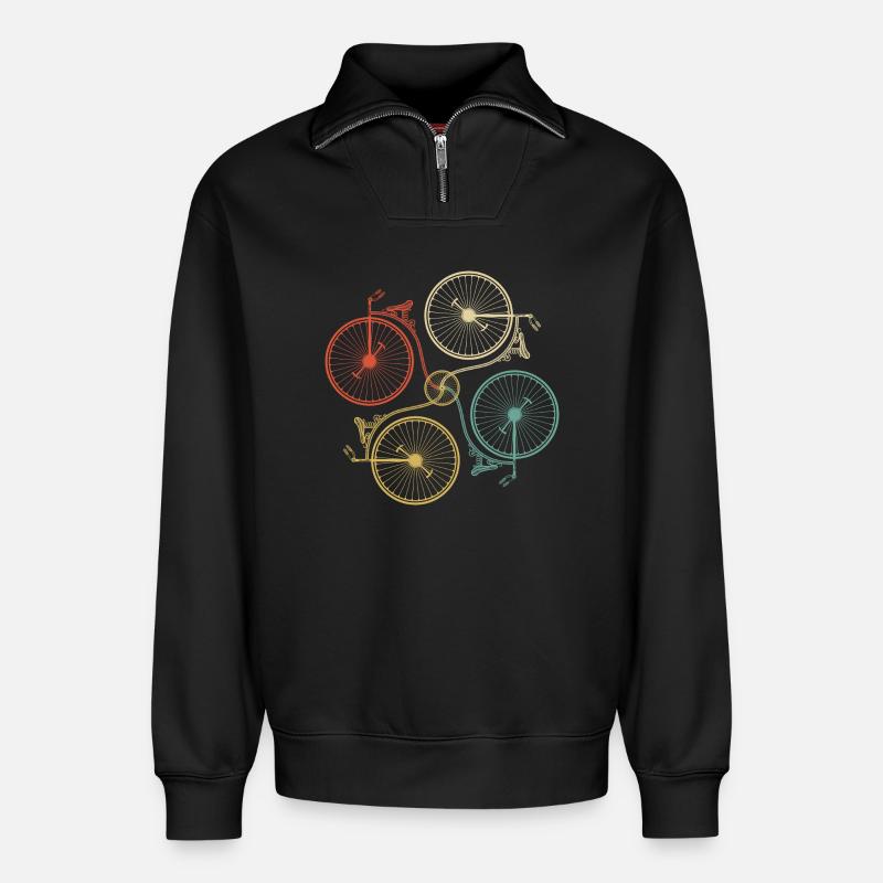 Rad-Mosaik-Gradient - Relaxed Unisex Organic Half Zip Sweatshirt – von SPREAD - Schwarz
