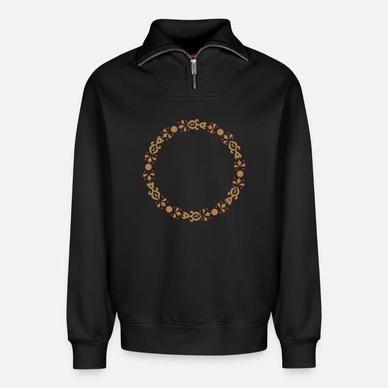 Nummer Eins 1 - Relaxed Unisex Organic Half Zip Sweatshirt – von SPREAD - Schwarz