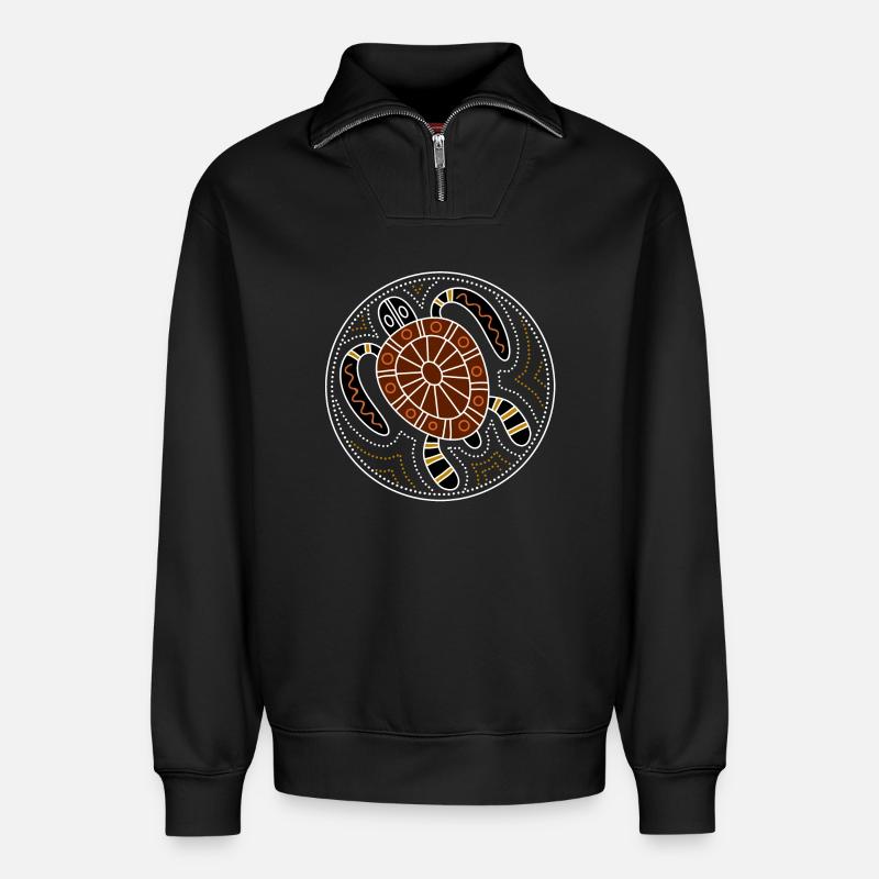 turtle - Relaxed Unisex Organic Half Zip Sweatshirt – by SPREAD - black