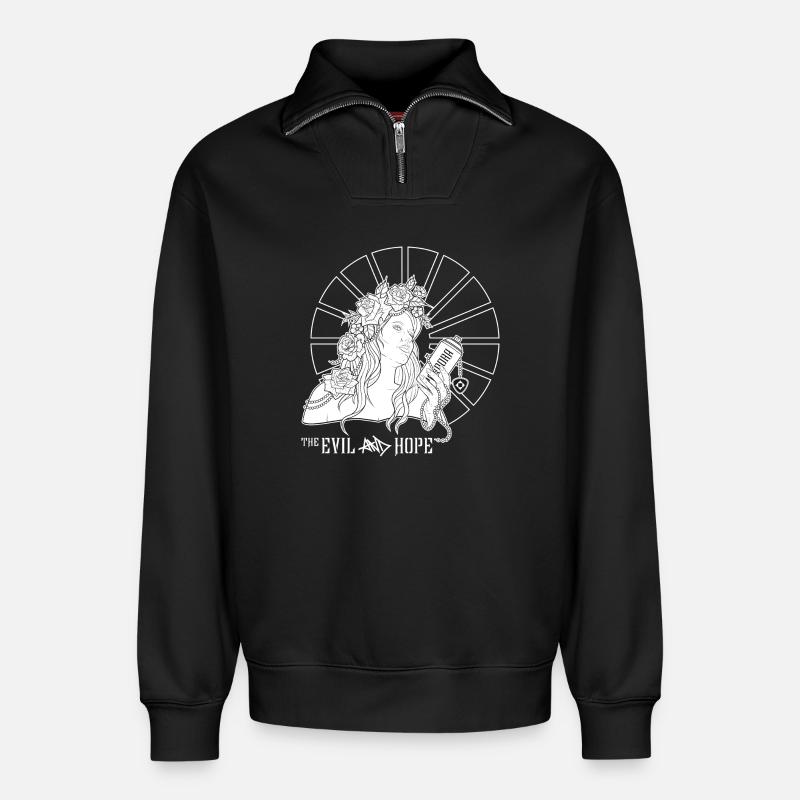Pandore - Sweat unisexe décontracté en coton biologique à demi-zip – de SPREAD - noir