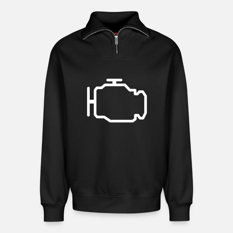 Engine - Relaxed Unisex Organic Half Zip Sweatshirt – by SPREAD - black