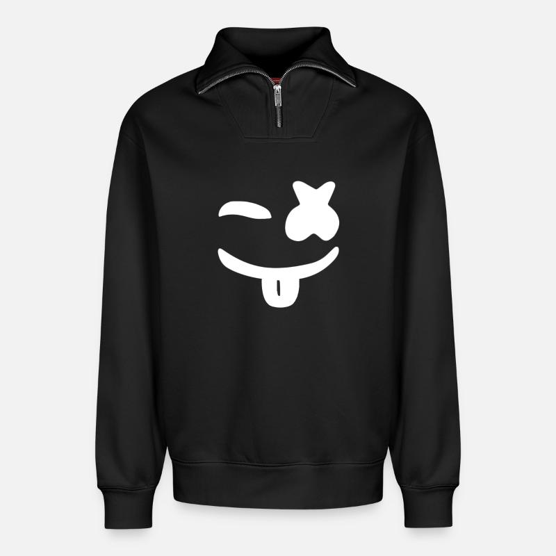 Marshmello - Relaxed Unisex Organic Half Zip Sweatshirt – von SPREAD - Schwarz